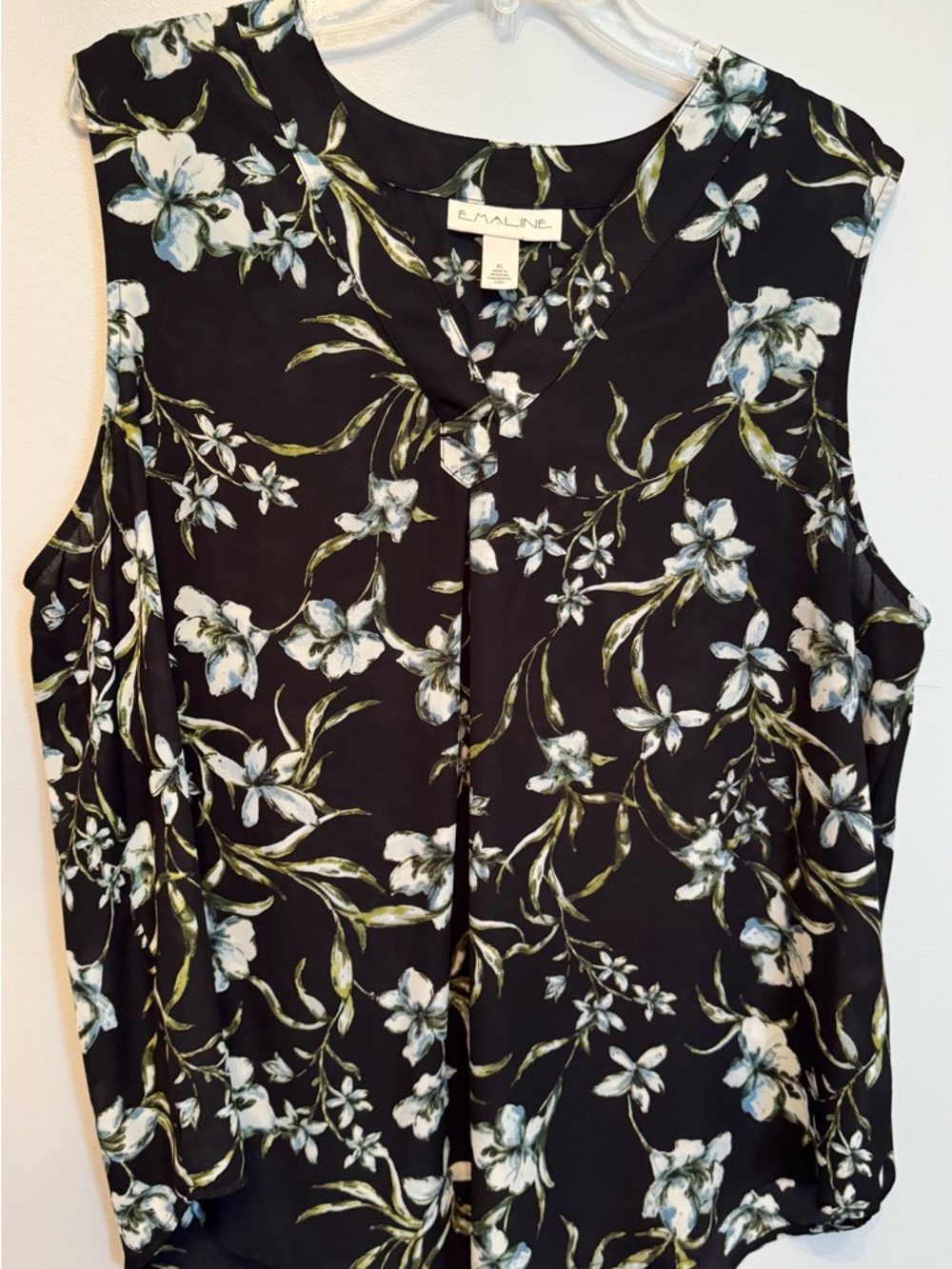 Emaline Black Floral Sleeveless Tank Top